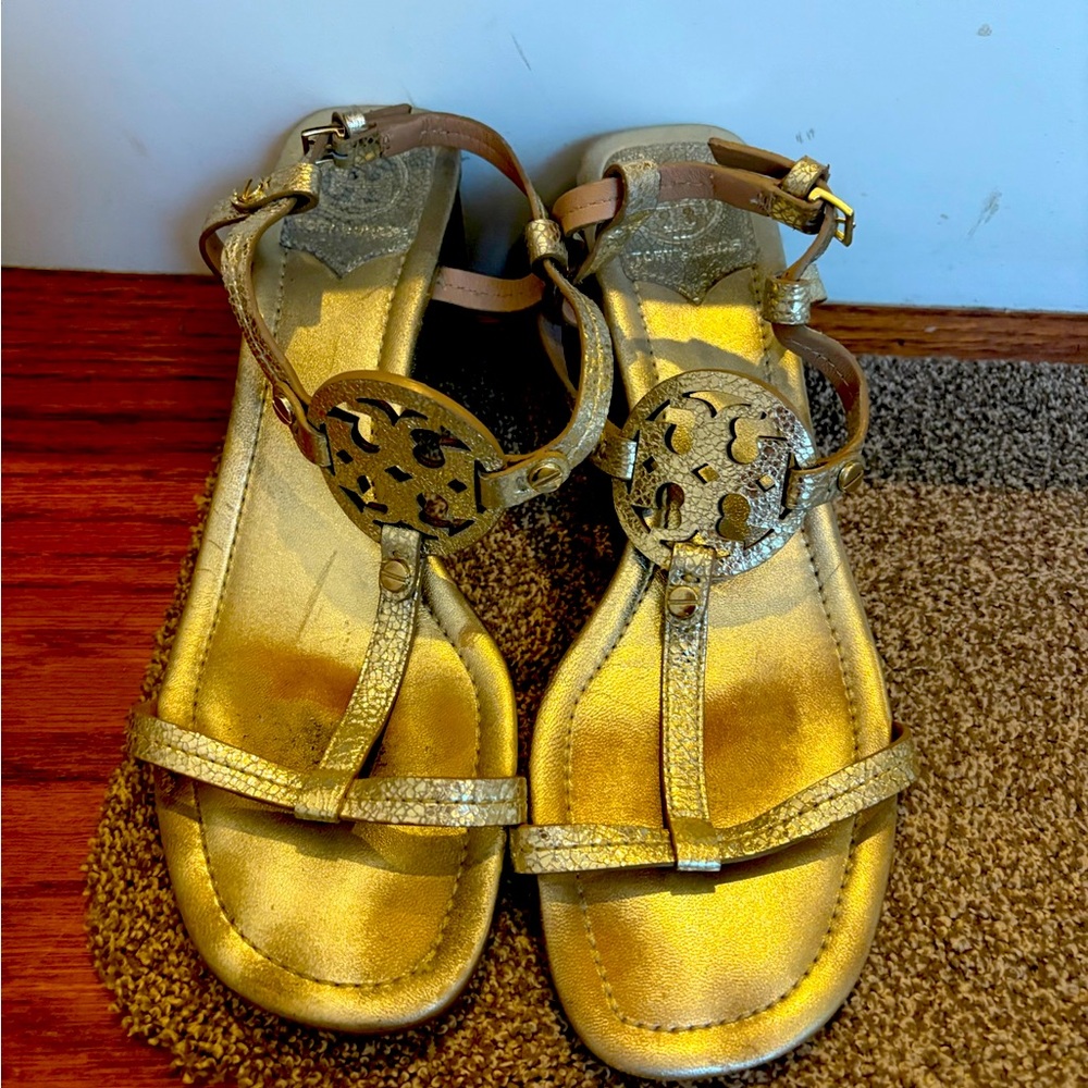 Tory Burch Metallic Gold Sandals